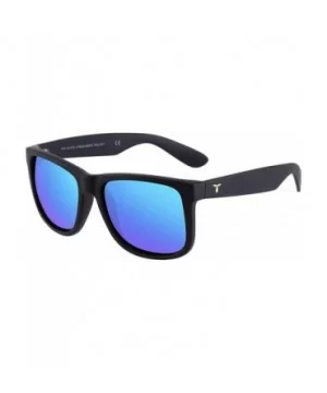 Polarized TR90 unbroken Sunglasses for Men 54mm Classic Eyewear Shade tl6001 - Black Frame/Revo Blue Lens - C6184HXDU8M $10.7...