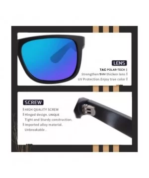 Polarized TR90 unbroken Sunglasses for Men 54mm Classic Eyewear Shade tl6001 - Black Frame/Revo Blue Lens - C6184HXDU8M $10.7...