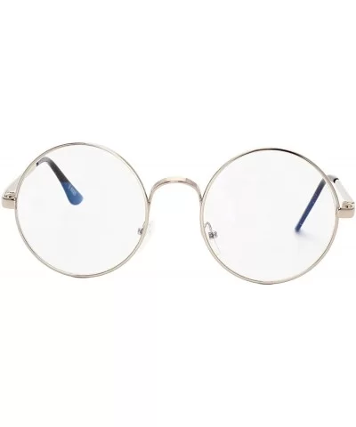 Retro Round Metal Frame Clear Lens Glasses Classic Unisex Eyewear - Silver - C418EXWEDM8 $4.97 Round