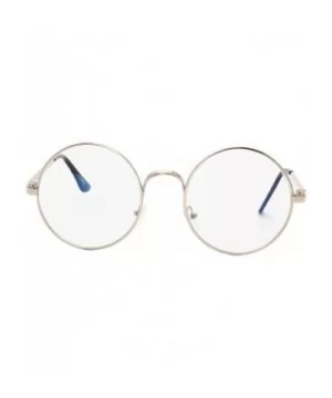 Retro Round Metal Frame Clear Lens Glasses Classic Unisex Eyewear - Silver - C418EXWEDM8 $4.97 Round