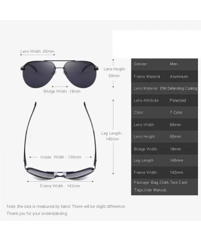 Men 100% Polarized Aluminum Alloy Frame Sunglasses Fashion Mens C01 Black - C07 Gray Yellow - CF18XE0TR3L $12.70 Aviator