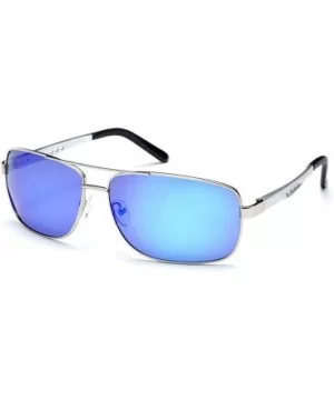 Unisex Premium Brushed Aluminum Aviator Authentic Polarized Flash Mirror Lenses - Blue - CH11WYXTQLR $27.91 Aviator