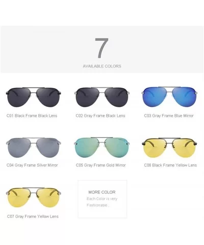 Men 100% Polarized Aluminum Alloy Frame Sunglasses Fashion Mens C01 Black - C07 Gray Yellow - CF18XE0TR3L $12.70 Aviator