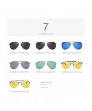 Men 100% Polarized Aluminum Alloy Frame Sunglasses Fashion Mens C01 Black - C07 Gray Yellow - CF18XE0TR3L $12.70 Aviator