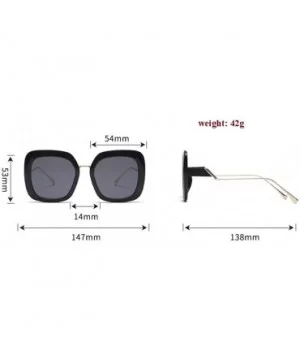 Double Color Square Sunglasses Men Women Gradient Frame UV400 Vintage Glasses - Brown Tea - CP18T0Z3LI9 $14.79 Semi-rimless