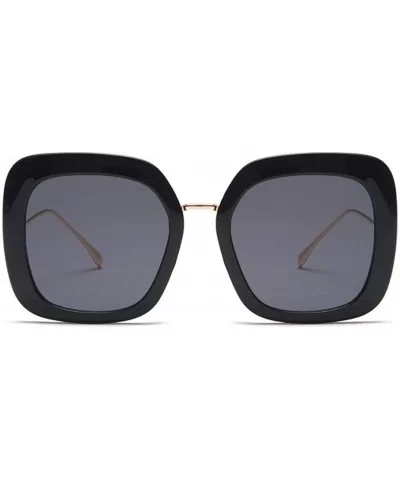 Double Color Square Sunglasses Men Women Gradient Frame UV400 Vintage Glasses - Brown Tea - CP18T0Z3LI9 $14.79 Semi-rimless