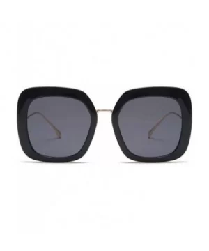 Double Color Square Sunglasses Men Women Gradient Frame UV400 Vintage Glasses - Brown Tea - CP18T0Z3LI9 $14.79 Semi-rimless