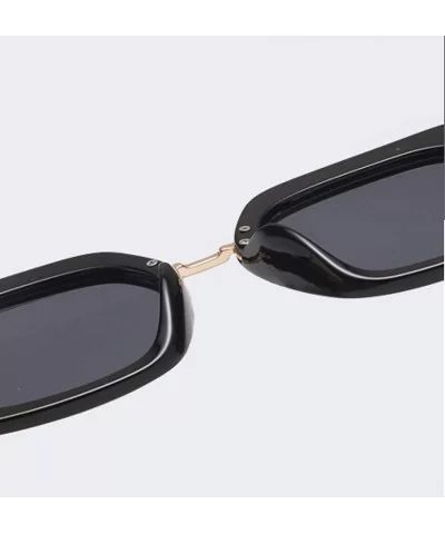 Double Color Square Sunglasses Men Women Gradient Frame UV400 Vintage Glasses - Brown Tea - CP18T0Z3LI9 $14.79 Semi-rimless