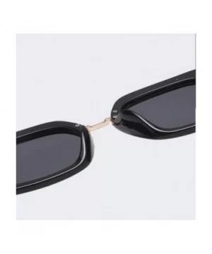 Double Color Square Sunglasses Men Women Gradient Frame UV400 Vintage Glasses - Brown Tea - CP18T0Z3LI9 $14.79 Semi-rimless