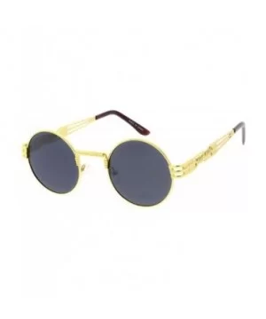 SteamPunk 80s Retro Fashion Round Frame Sunglasses Ver 5.0 - Black - CA18USL424T $7.34 Round