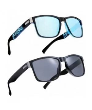 Polarized Sunglasses Driving Glasses Black Red - 2pcs-blue-black - CN18IDWOHOA $12.09 Sport