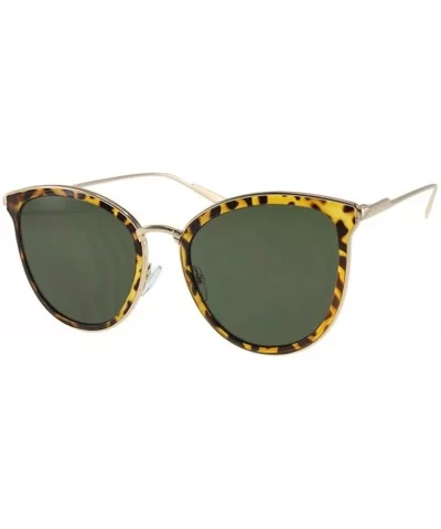 Luxury Metal Frame Cateye Sunglasses Includes Microfiber Pouch - Tortoise / Green - CH196QRI9UX $11.20 Goggle