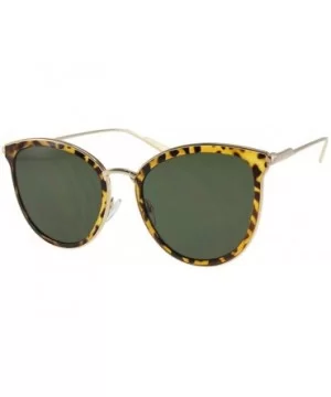 Luxury Metal Frame Cateye Sunglasses Includes Microfiber Pouch - Tortoise / Green - CH196QRI9UX $11.20 Goggle