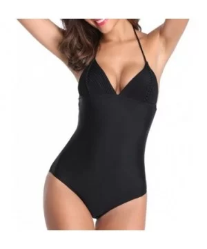 Casual Swimsuits for Womens Swimming Costume Padded Swimsuit Monokini Push Up Bikini Sets Swimwear - G-black - C318UDITICN $1...