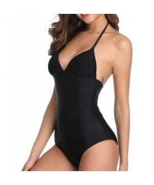 Casual Swimsuits for Womens Swimming Costume Padded Swimsuit Monokini Push Up Bikini Sets Swimwear - G-black - C318UDITICN $1...