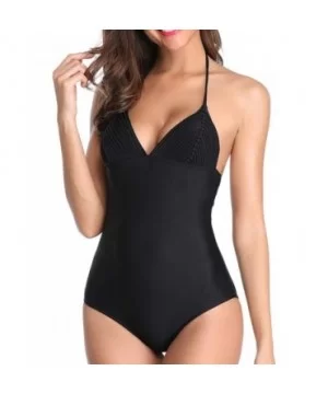 Casual Swimsuits for Womens Swimming Costume Padded Swimsuit Monokini Push Up Bikini Sets Swimwear - G-black - C318UDITICN $1...