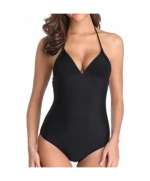 Casual Swimsuits for Womens Swimming Costume Padded Swimsuit Monokini Push Up Bikini Sets Swimwear - G-black - C318UDITICN $1...