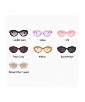 Cateye Women Sunglasses Classic Retro Vintage Oval Sunglasses For Women Eeywear Top Quality UV400 - Pink - CR198US3HZH $8.75 ...