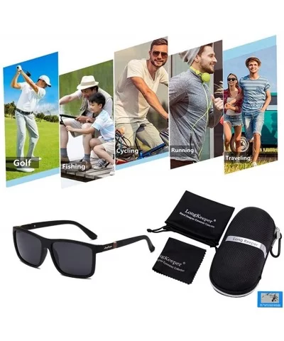 Men Polarized Sport Sunglasses Women Square Driving Mirror TR90 Glasses - Grey - CX197ARGDKI $8.93 Square