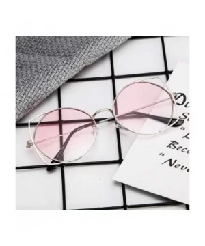 Cut Out Fashion Cat Eye Sunglasses for Women Metal Frame Small Circle Sun Glasses UV Blocking Shades - Pink - CE18U7CC69T $7....