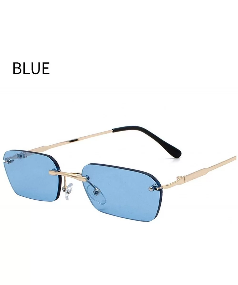 Square Sunglasses Women 2019 Small RimlRetro Vintage Sun Glasses Men Shades Zonnebril Dame - C5 Blue - C319857O0AI $33.92 Square