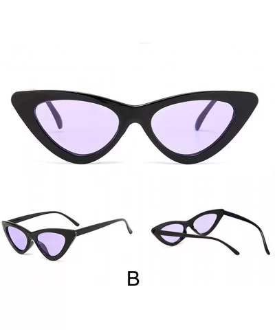 Unisex Candy ColoredCat Eye Shades Integrated UV Sunglasses - B - CP18G47Q99A $3.94 Oval