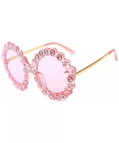 Women Retro Seaside Vacation Sunglasses Round Frame Color Lens Sunglasses Sunglasses - Type 5 - CG18RLYXK8D $20.70 Round