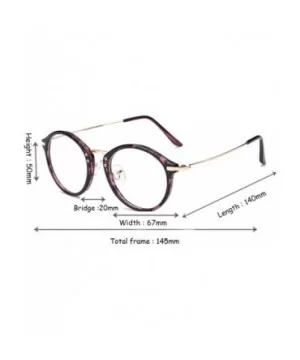 Round Frame Nearsighted Glasses Male Female metal frame resin lenses - Purple Leopard Print - CA18G6R7A7C $17.40 Round