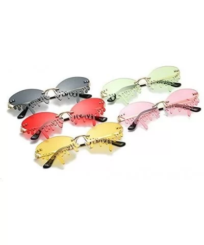 2020 New Rimless Sunglasses Women Unique Tears Shape Shades Sun Glasses Eyewear with Glasses Case - Yellow - C7199AZ247Q $10....