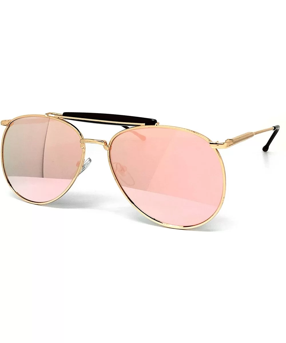 535 Premium Mirrored Retro Teardrop Flat Aviator Vintage Sunglasses - Mirrored - C31834HWTQR $12.26 Sport