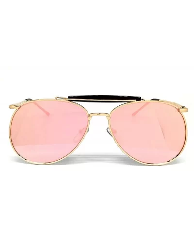 535 Premium Mirrored Retro Teardrop Flat Aviator Vintage Sunglasses - Mirrored - C31834HWTQR $12.26 Sport