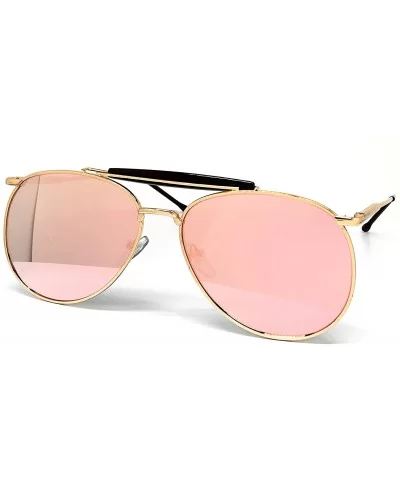 535 Premium Mirrored Retro Teardrop Flat Aviator Vintage Sunglasses - Mirrored - C31834HWTQR $12.26 Sport