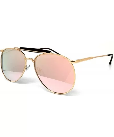 535 Premium Mirrored Retro Teardrop Flat Aviator Vintage Sunglasses - Mirrored - C31834HWTQR $12.26 Sport