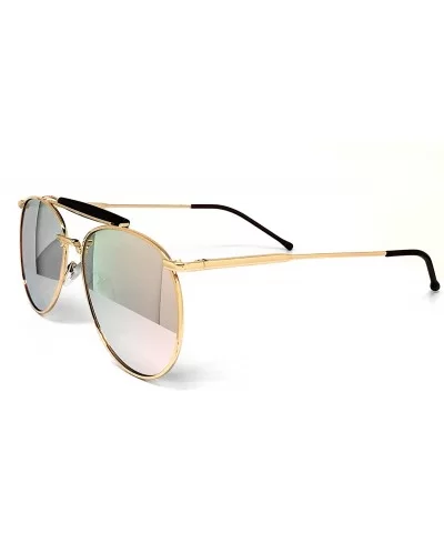 535 Premium Mirrored Retro Teardrop Flat Aviator Vintage Sunglasses - Mirrored - C31834HWTQR $12.26 Sport