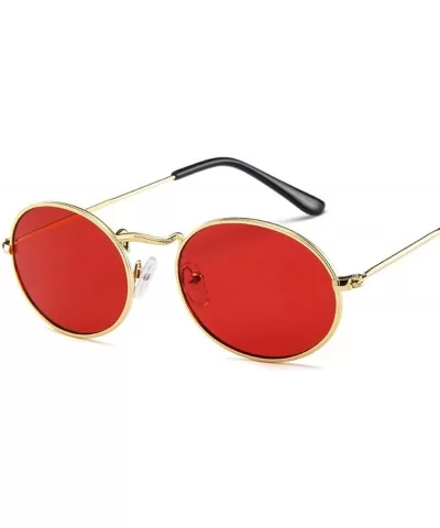 2020 Oval Women Sunglasses Men Glasses Lady Luxury Retro Metal Sun Vintage Mirror UV400 Oculos De Sol - Tea - CV199CS7OWY $24...