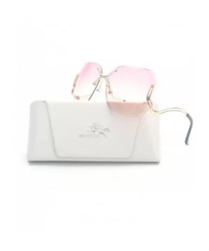 The New Frameless Metal Ocean Film Women Sunglasses Trimming Sunglasses - Gold-pink - C91825OSYCL $5.12 Oversized