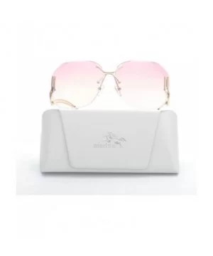 The New Frameless Metal Ocean Film Women Sunglasses Trimming Sunglasses - Gold-pink - C91825OSYCL $5.12 Oversized