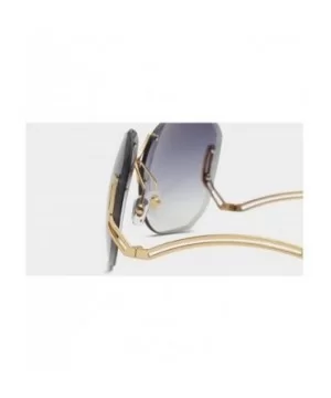 The New Frameless Metal Ocean Film Women Sunglasses Trimming Sunglasses - Gold-pink - C91825OSYCL $5.12 Oversized