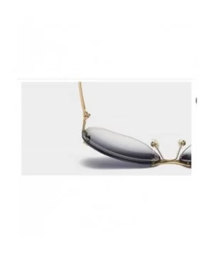 The New Frameless Metal Ocean Film Women Sunglasses Trimming Sunglasses - Gold-pink - C91825OSYCL $5.12 Oversized