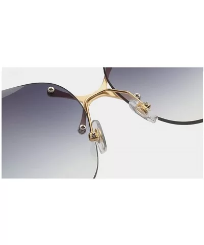 The New Frameless Metal Ocean Film Women Sunglasses Trimming Sunglasses - Gold-pink - C91825OSYCL $5.12 Oversized