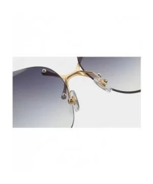 The New Frameless Metal Ocean Film Women Sunglasses Trimming Sunglasses - Gold-pink - C91825OSYCL $5.12 Oversized