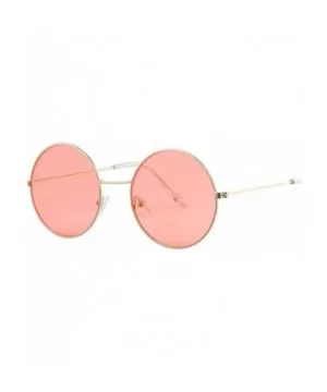 Women Round Sunglasses Fashion Vintage Metal Frame Ocean Sun Glasses Shade Oval Female Eyewear - CZ198ZKE6ZE $23.30 Oversized