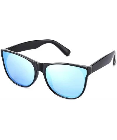 Fashion Small Cateye Sunglasses for Women 2020 Style MS51809 - Black Frame(shiny)/Mirrored Blue Lens - CT18Z73ISD3 $9.11 Oval