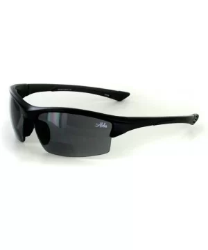 "Stone Creek MX1" Men's Wrap-Around Bifocal Reading Sports Sunglasses (Black w/Smoke +2.50) - CP11609XUF9 $25.66 Rimless