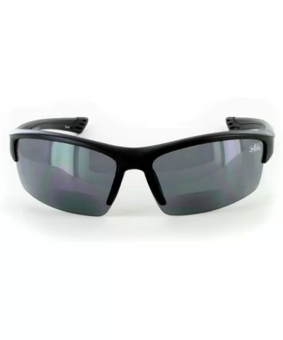 "Stone Creek MX1" Men's Wrap-Around Bifocal Reading Sports Sunglasses (Black w/Smoke +2.50) - CP11609XUF9 $25.66 Rimless