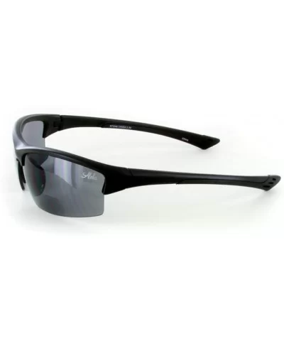 "Stone Creek MX1" Men's Wrap-Around Bifocal Reading Sports Sunglasses (Black w/Smoke +2.50) - CP11609XUF9 $25.66 Rimless