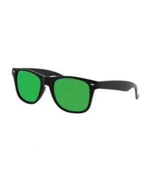 Fashion Sunglasses Men Women Polarized UV400 Mirrored Lens Horn Rimmed - Black Frame / Mirrored Green Lens - CN18YNGEZ6E $7.3...