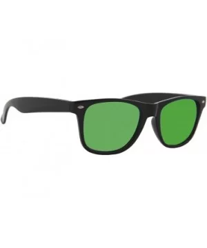 Fashion Sunglasses Men Women Polarized UV400 Mirrored Lens Horn Rimmed - Black Frame / Mirrored Green Lens - CN18YNGEZ6E $7.3...