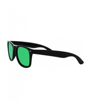 Fashion Sunglasses Men Women Polarized UV400 Mirrored Lens Horn Rimmed - Black Frame / Mirrored Green Lens - CN18YNGEZ6E $7.3...