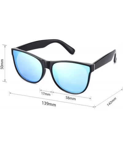 Fashion Small Cateye Sunglasses for Women 2020 Style MS51809 - Black Frame(shiny)/Mirrored Blue Lens - CT18Z73ISD3 $9.11 Oval